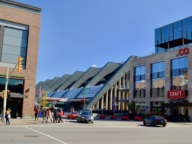 The arena at TD Place seen from Bank Street